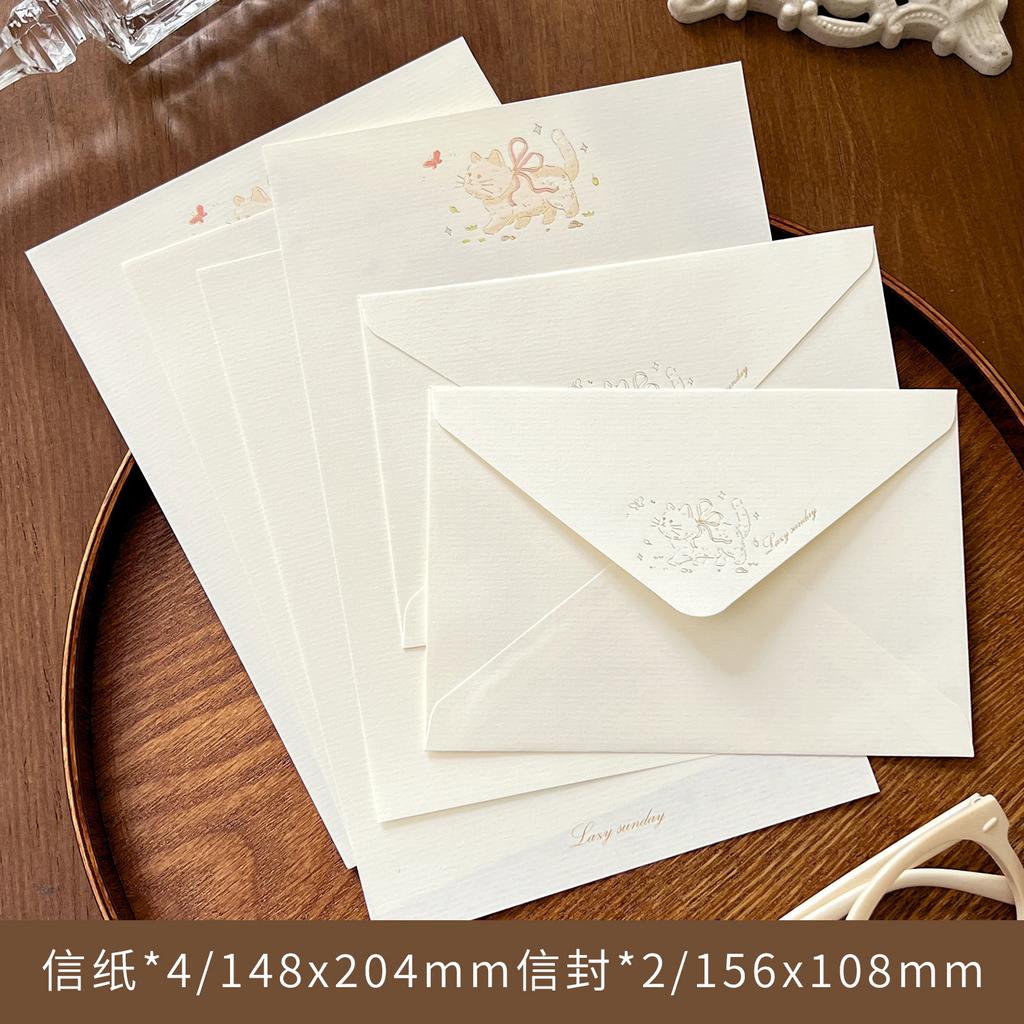 4letter Papers + 2 Envelopes Envelope Set, Romantic Planner, Message Greeting Card