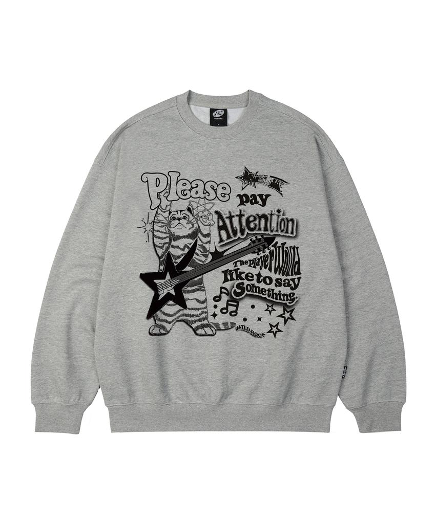 WILDROCK Rock 'N' Roll Kitty Oversized Sweatshirt_9 Col (A Type)