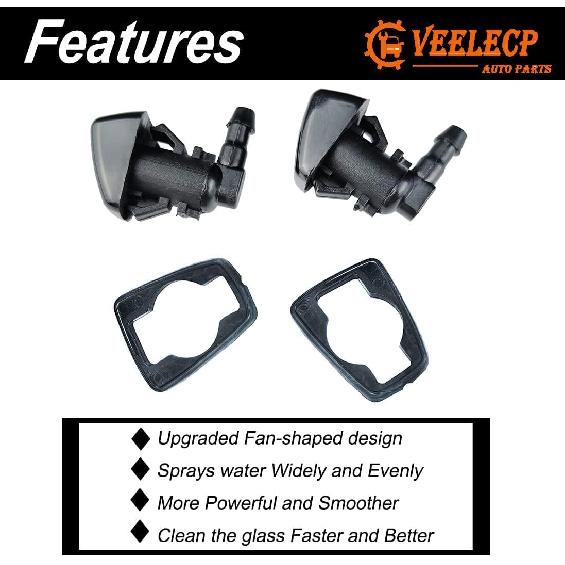 Set of 2 Windshield Washer Wiper Nozzle Compatible with 2008-2010 F250 F350 F450 F550 Super Duty