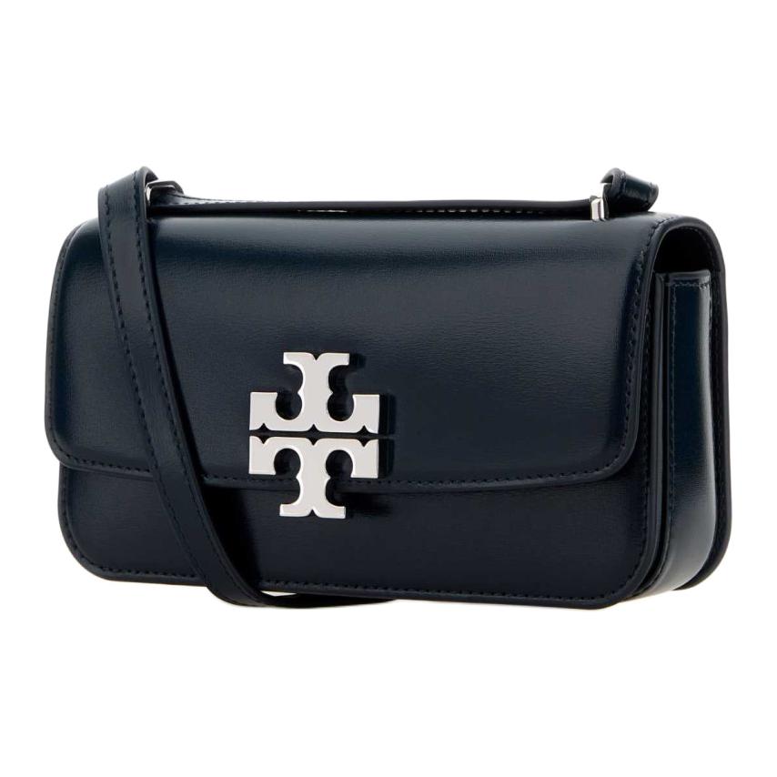 Tory Burch Eleanor Classic Brand Logo Rectangular Leather Shoulder Bag Small Women Handbags Navy-Blue 164832-400