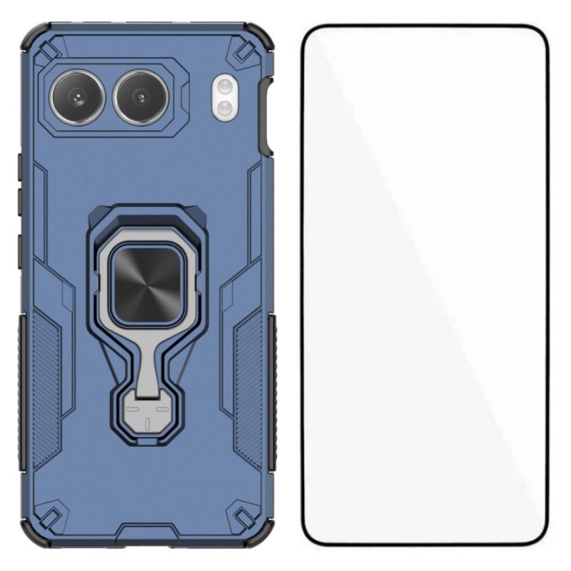 For OnePlus Nord 4 Phone Case WANLONFENG PC TPU Back Cover Kickstand with Tempered Glass