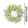 Hello Spring Wreath Artificial Flower Decorative Round Hanging Ornament Garland for Front