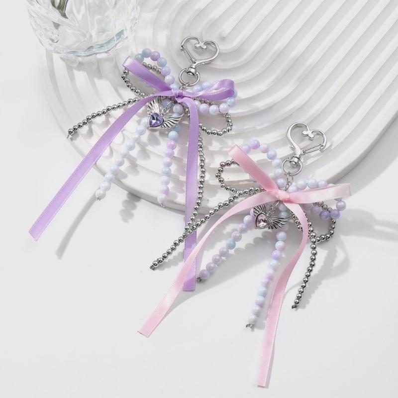 Bowknot Key Ornament Delicate Ribbon Keychain Pendant Aesthetic Key Holder Perfect for Adding a Touch of Elegances