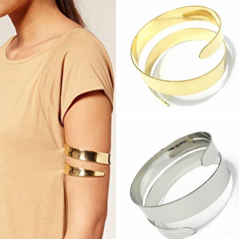 Retro Greek Roman Style Open Ended Shape Bracelet Armband Upper Arm Cuff Armlet Festival Bridal Bikini Dance Jewelry