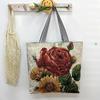 Large capacity tote bag gold silk embroidery canvas bag source creative pattern single-sided embroidery women's shoulder bag
