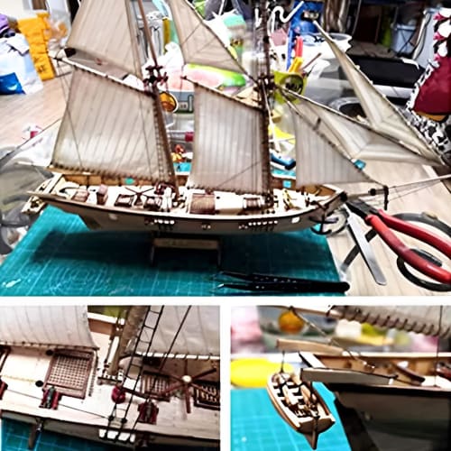 SVBIRKZI Building Model Ship Kit for Adults, 3D Puzzle Wooden Model Marine Decoration, Large Pirate Ship Model Building Kit, Gift for Sailing Enthusia