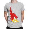 Flamey Woody Lustiges 100% Baumwoll-T-Shirt Woody Woodpecker T-Shirts Oberteile Für Unisex