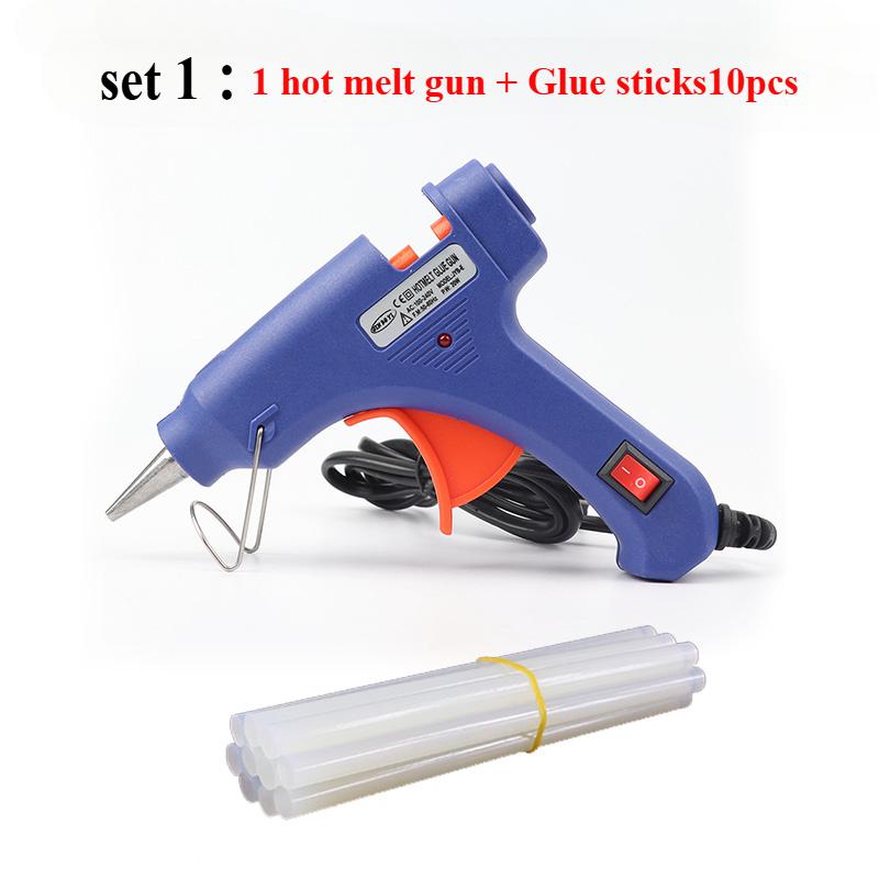 20W Hot Melt Gun Handmade DIY Accessories Children Hot Melt Seal Fire Glue 7 Mm Caliber Household Hot Melt Gun Set Home Repairs