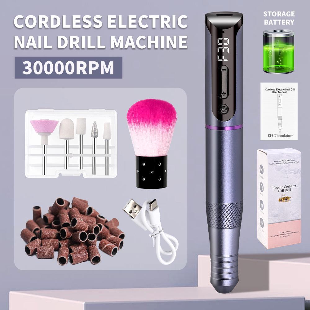 

Портативная электрическая пилка для ногтей – Профессиональный инструмент для маникюра в форме ручки для удаления омертвевшей кожи и полировки ногтей серый