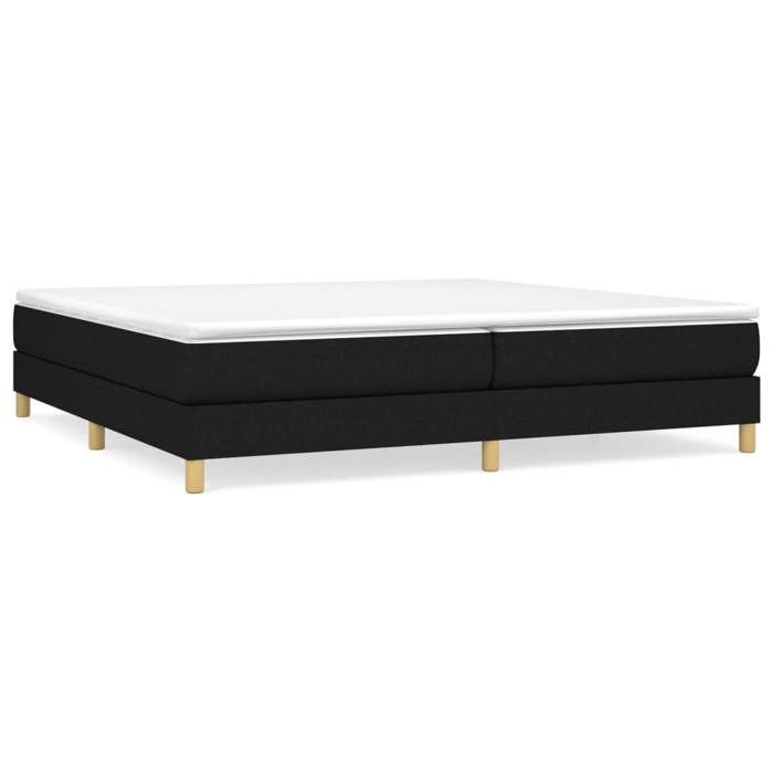 Exclusive House - Bed Slat Base with Mattress Black 200x200 Cm Fabric