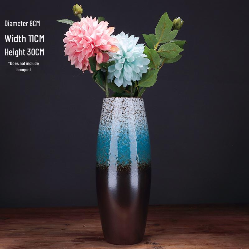 European Minimalist Ceramic Floor Vase for Living Room - Ikebana & Dried Flowers