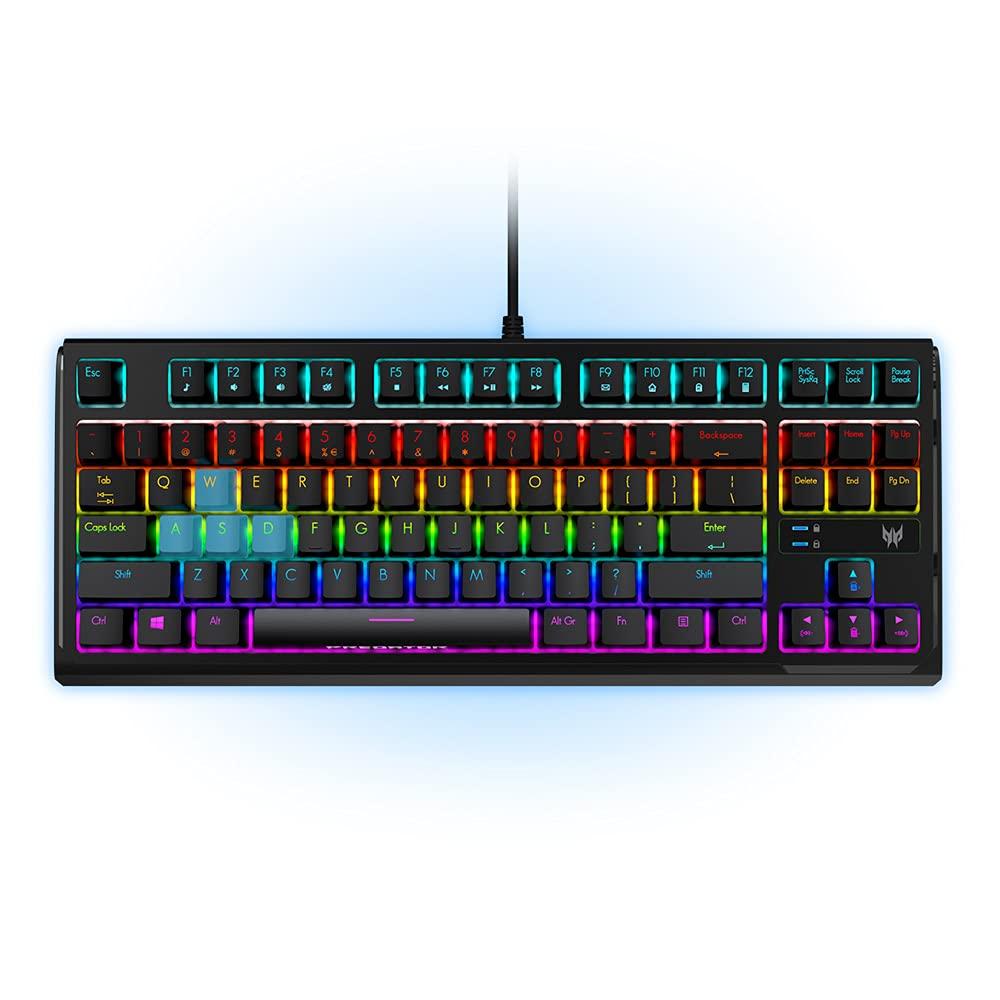 

Acer Predator Aethon 301 TKL Gaming Keyboard Gateron Blue Switches Backlit LED Color Keys 7 Levels of Brightness 8 Preset Lighting Modes - 6-Zone