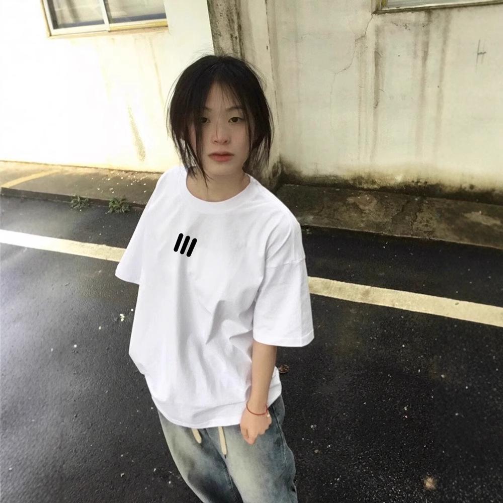 Women's Oversized Short-Sleeve Pure Cotton T-Shirt - American Brand Summer Fashion