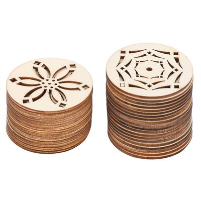 40 Stück Holzohrringe Originalfarbe Muster Ausgeschnitten DIY Handgemachter Schmuck Zubehör