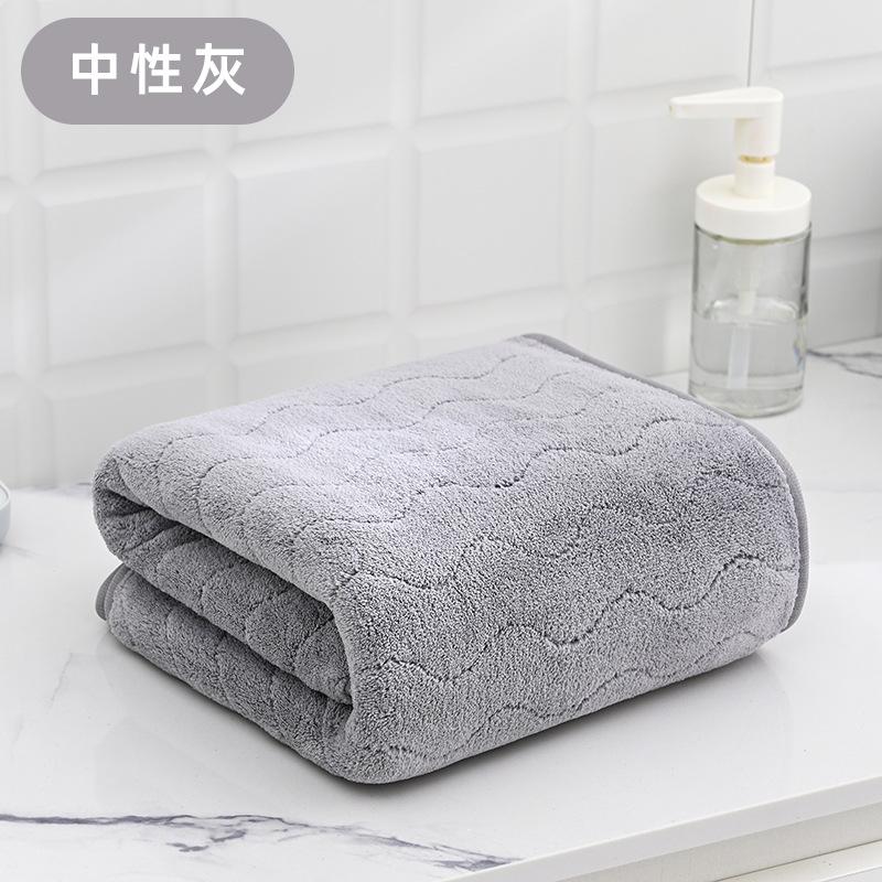 Towel New Coral Fleece Water Pattern Large Bath Towel Soft Absorbent Home Household Adult Face Towel