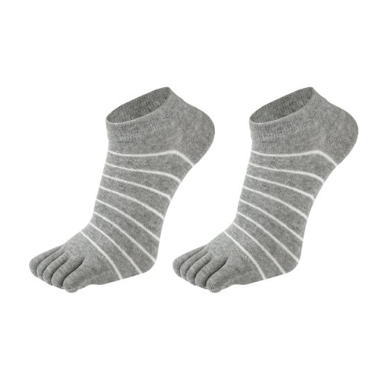 1 Pair Women Socks Five-Toed Split-Toe Design Anti-Odor Sweat-Absorbent Shallow Mouth Socks Sports Daily Wear