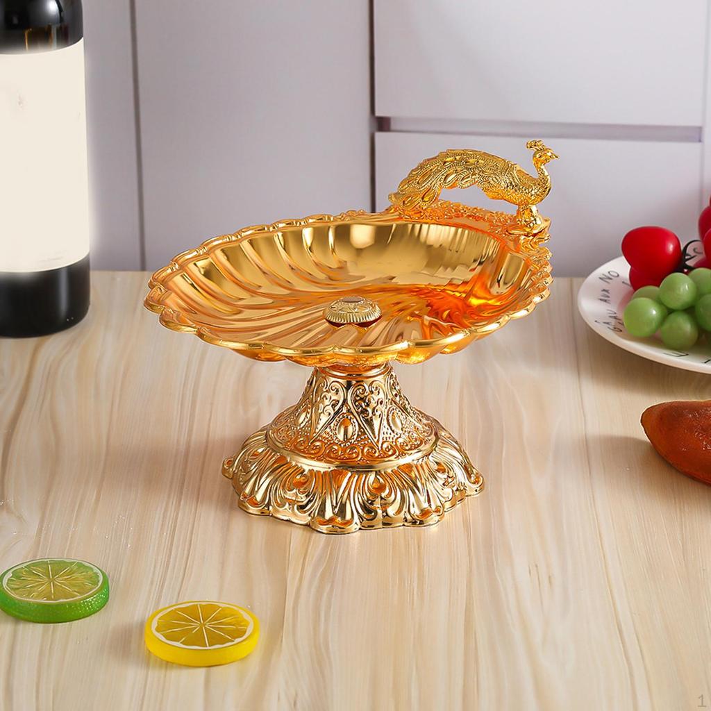 Fruit Plate Cupcake Stand Dish Food Desserts Organizer Round Snack Tray Serving for Home Living