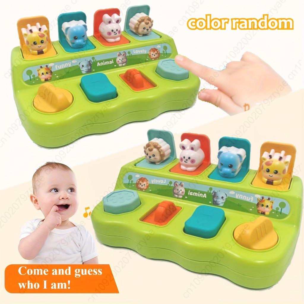 1pc Hide and Seek Cartoon Pop-Up Box - Interactive Learning Toy with Animal Cards, Educational Birthday or Christmas Gift