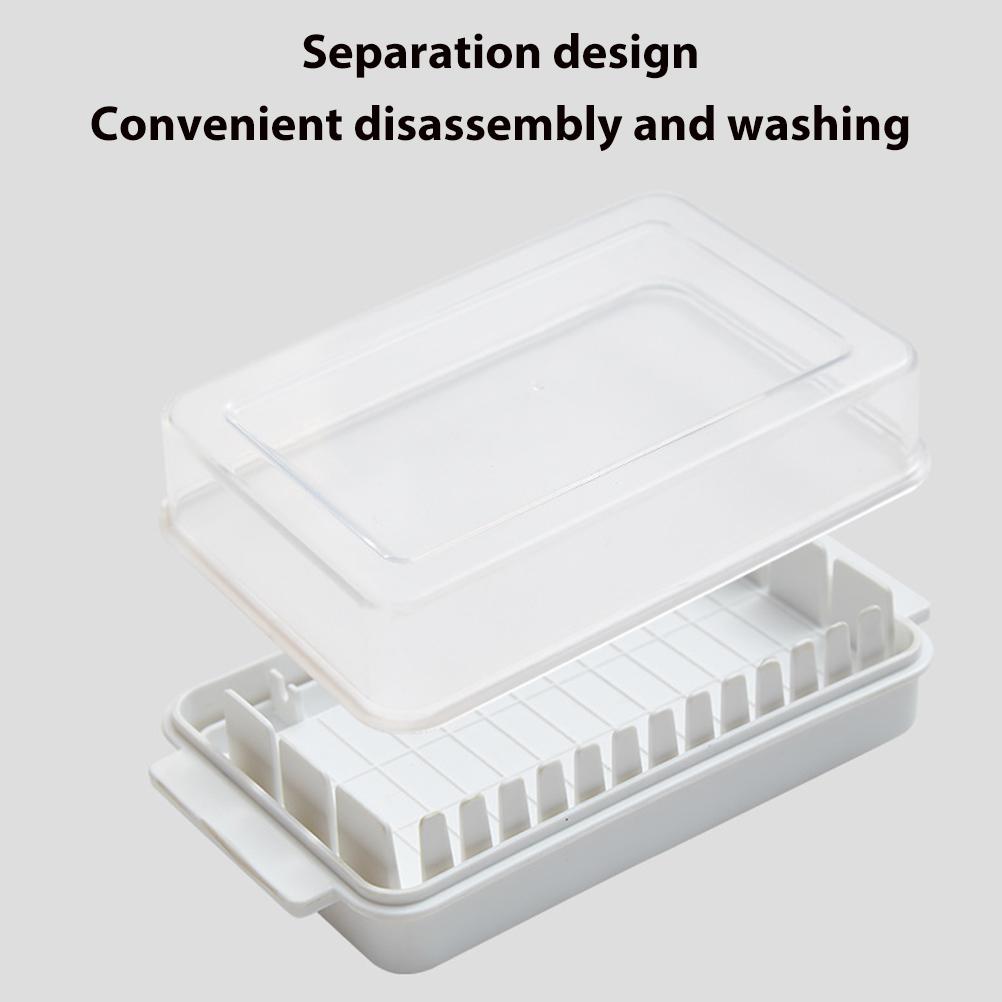 Smørskål med lokk for benkeplate Plast Smørbeholder og skjærespor for inndeling og oppbevaring