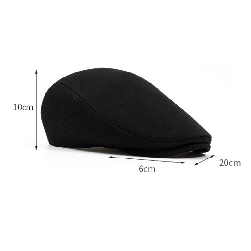 Cotton Big Head Circumference Cap for Men Women Autumn Winter Warm Forward Cap Solid Color Beret British Newsboy Cap
