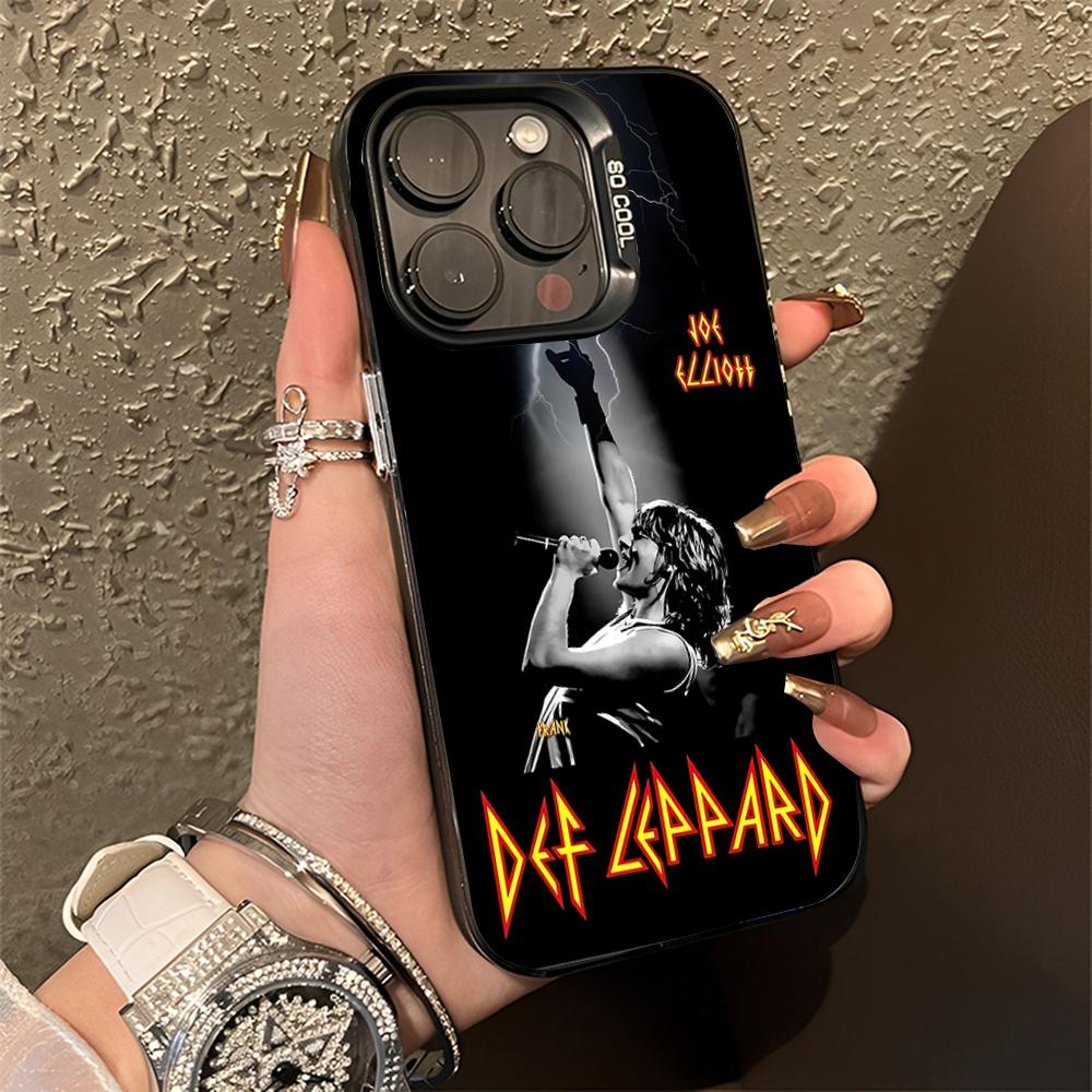 

D-Def Band L-Leppard Phone Case For iPhone 16,15,14,13,12,11,Pro,Max,Plus,Mini,XS,SE Anti Fall Black Matte Hard Bumper iPhone12