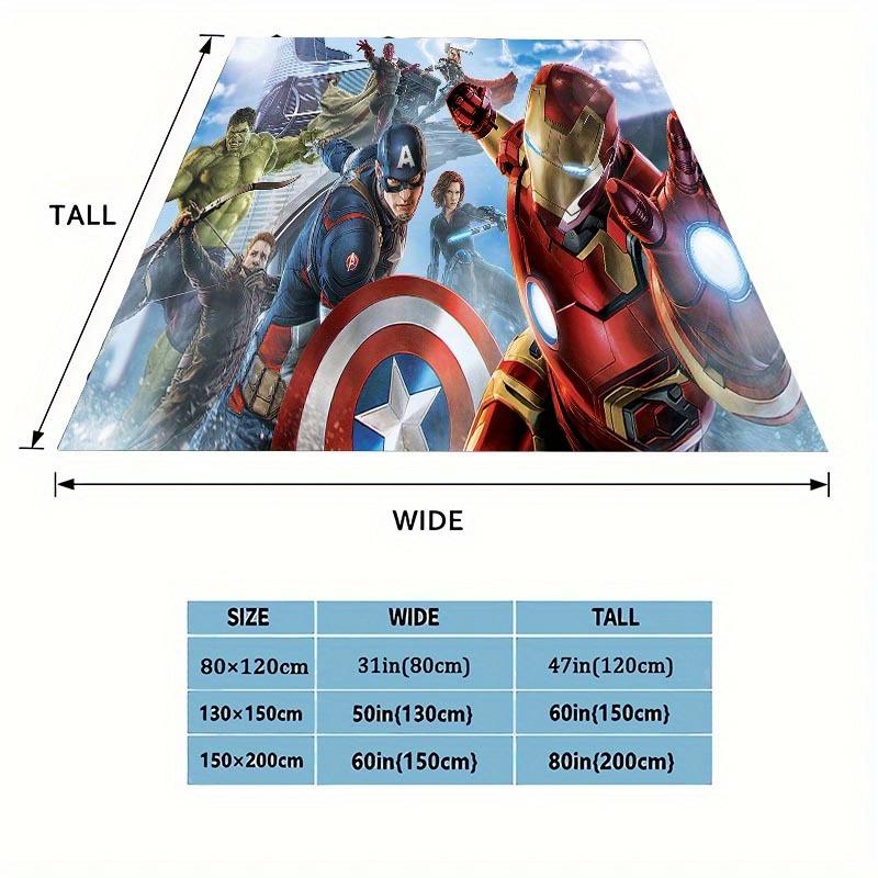 1pc Avengers Printing Blanket - Soft, All-Season Throw for Living Room, Bedroom,Personalized Gift with Adorable Cartoon Design