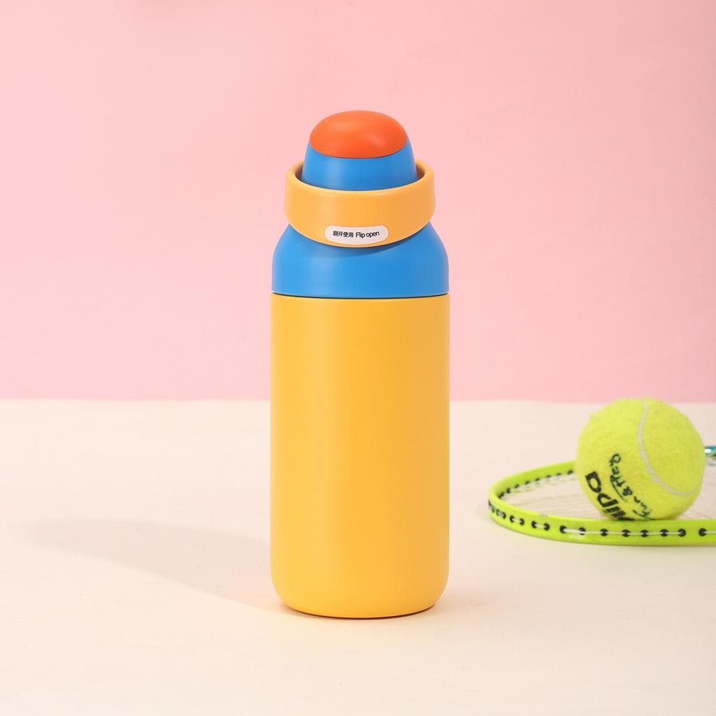 Water Bottle Creative Dopamine Series Double Drinking Straw Cup Large Capacity 111 Thermos Cup Outdoor Portable Cup