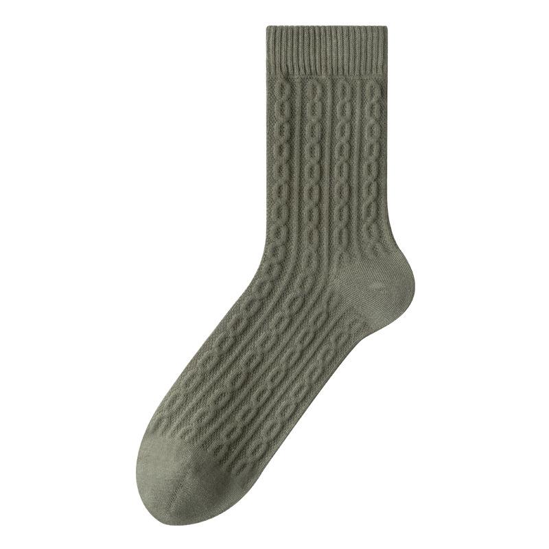 Winter Men's Thickened Boneless Long Socks, All-cotton Warm Retro Autumn and Winter Loose Cotton Socks, Pure Cotton Socks