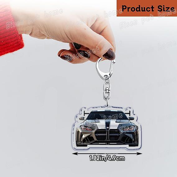 Cool Sports Car Racing Keychains for Accessories Bag Fashion Red Car KeyChain Ring Jewelry Fans Gifts Keyrings