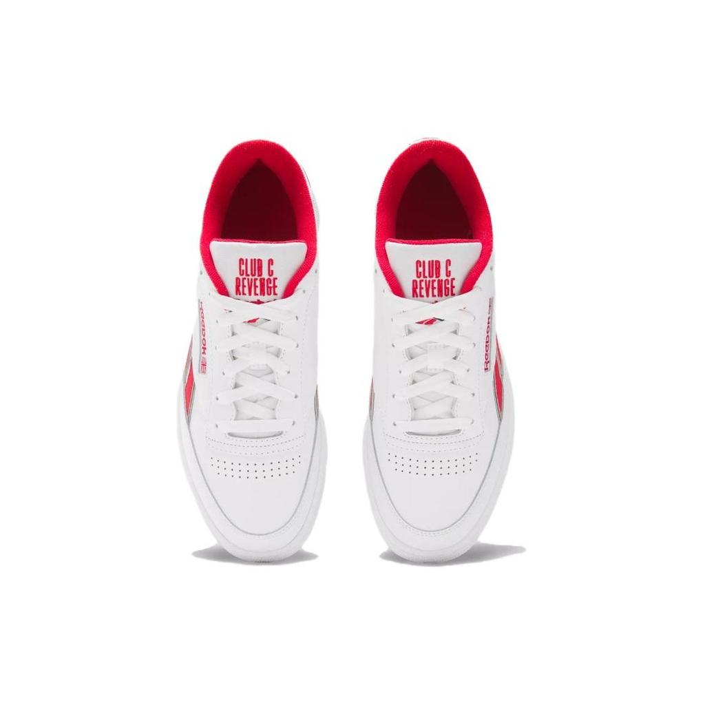 Reebok Club C Revenge Abrasion Resistant Abrasion Resistant Low top Skateboard Shoes Unisex White Red 100033713
