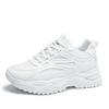 White Sneakers Women 2024 New Leather Chunky Sneakers Women's Sports Shoes Thick Tennis Vulcanized Shoes Basket Platform Shoes