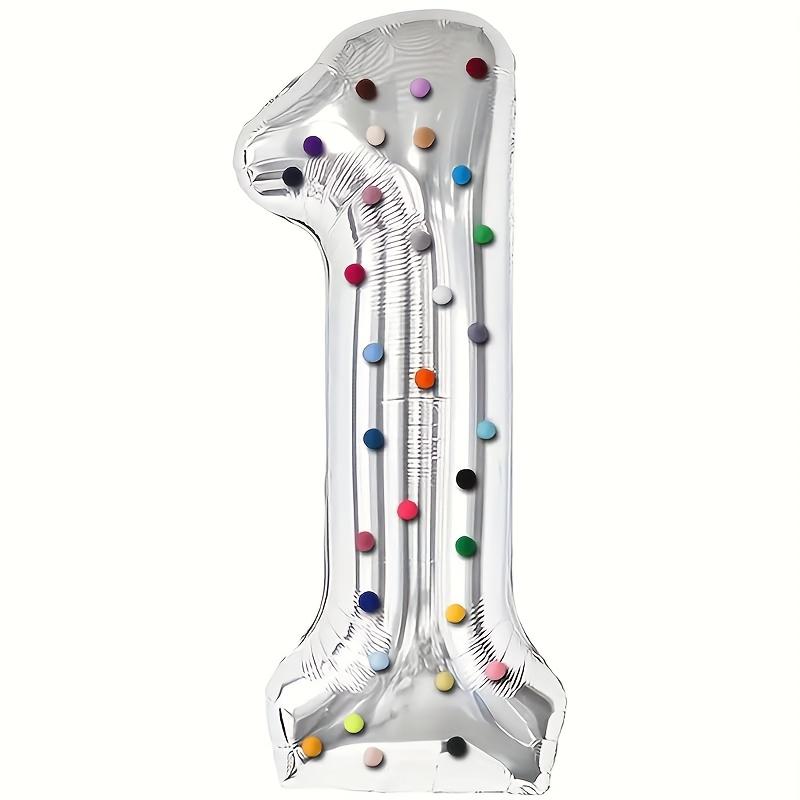 40inch Silver Number 0-9 Hairball Foil Balloons for Birthday Party Wedding Anniversary Baby Shower Living Room Digital Balloon