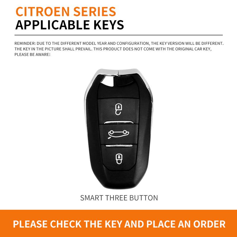 New Zinc Alloy Leather Car Remote Key Case Cover Key Protector For Citroen C1 C2 C4 C6 C3-XR Picasso Grand DS3 DS5 Accessories