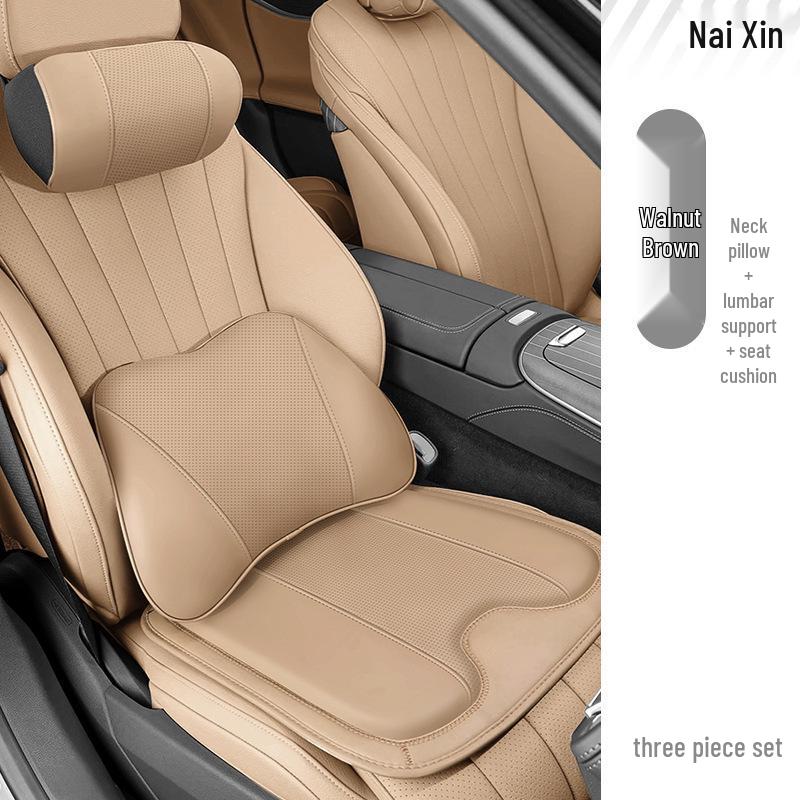 Blue Electric E5 PLUS Car Headrest & Lumbar Support Cushion - Neck Protection & Backrest Memory Foam.