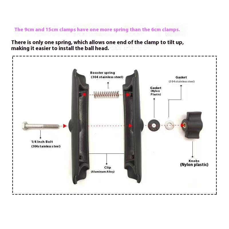1 Piece 1" Ball Head Mount Adapter Pole Double Socket Arm Aluminum Alloy For Ram Mounts 6/9/15Cm Lights Camera Extension Holder