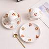 European Ceramic Coffee Cup Saucer Creative Donut Mug Exquisite Afternoon Tea Flower Tea Coffee Cup Breakfast Mug Birthday Gift