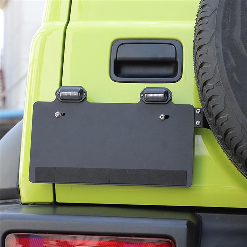 A03E-1 Set License Plate Frame Mounting Bracket With Light For Suzuki Jimny      Accessories Black