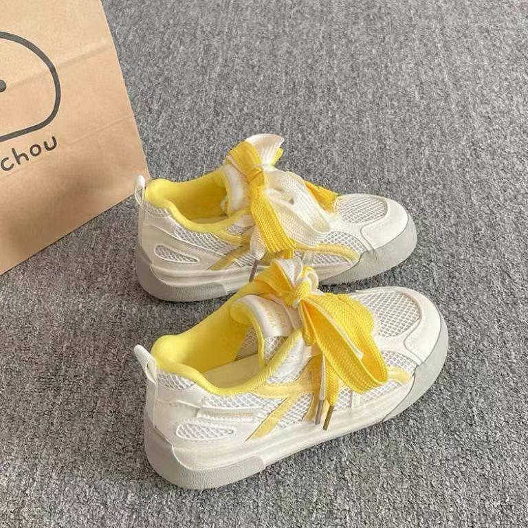 

Womens Shoes Fashionable Versatile Platform Casual Board Shoes Summer New Mesh Breathable Casual Sneakers De Mujer 40 жовтий