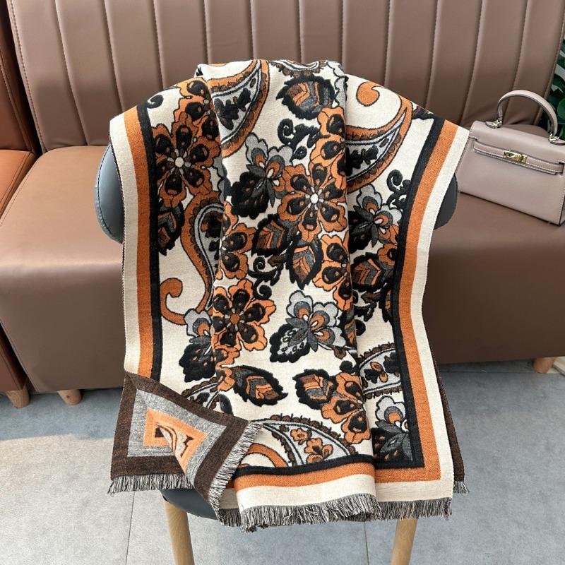 Warm Thick Double Sided Cashew Jacquard Imitation Cashmere Scarf Versatile Vintage Ethnic Shawl