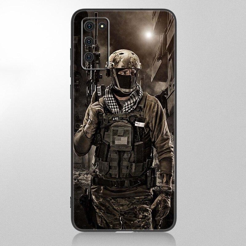 Army Soldier Special Forces Case For Samsung Galaxy A12 A02S A22 A32 A52 A72 A71 A51 A41 A31 A21 A11 A50 A70  A20S Black Cover