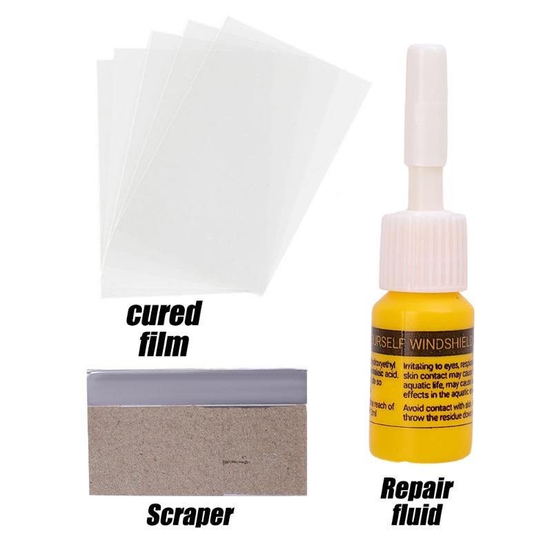 Car Glass Repair Fluid Car Windshield Crack Scratches Ox Eye Star Crescent Shaped Repair Adhesive Liquid Glass Repair Toosls