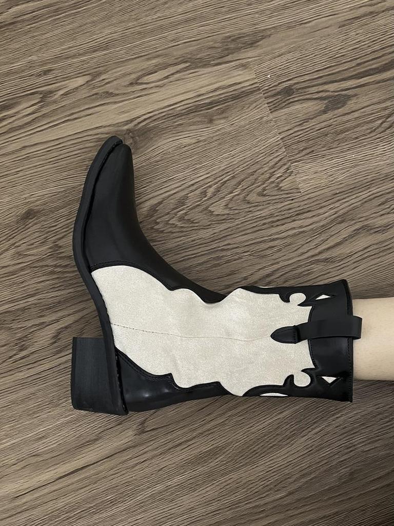 Black design sense niche pointed American boots women's summer 2025 new knight boots retro western cowboy boots