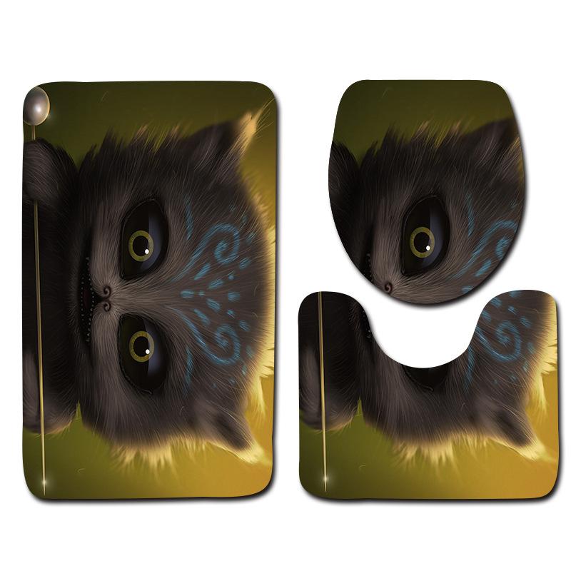 Animal Bathroom Toilet Floor Mat 3-Piece Set