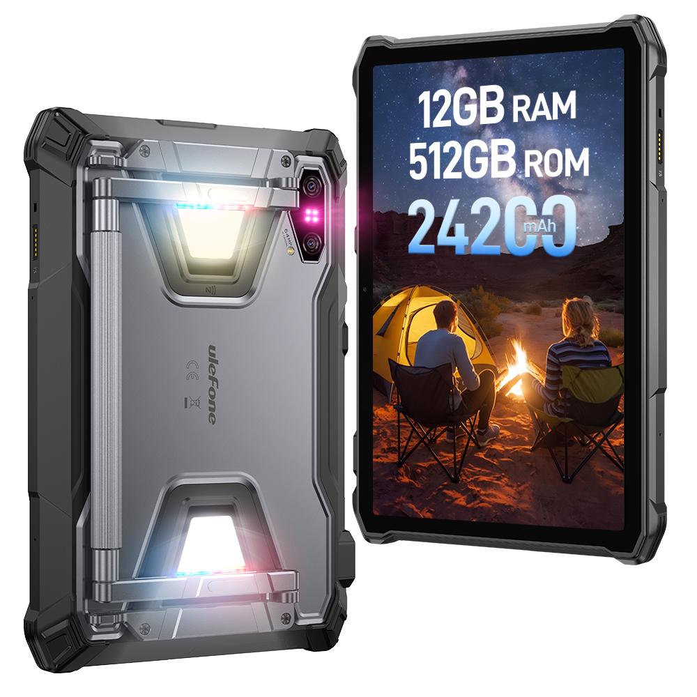 

Ulefone Armor Pad 5 Pro 5G Rugged Tablet 24200mAh 120W 11 FHD Android 15 12GB RAM 512GB ROM 64MP GPS NFC чорний