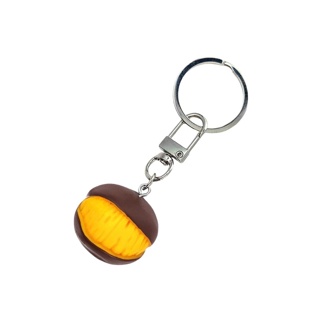 Realistic Chestnut Keychain Handmade Miniature Nut Charm Keyring With Authentic Details Stylish Cultural Gift Accessory