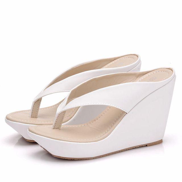 

Модные летние стильные женские сандалии на высоком каблуке, шлепанцы, пляжная обувь на танкетке с леопардовым принтом 37