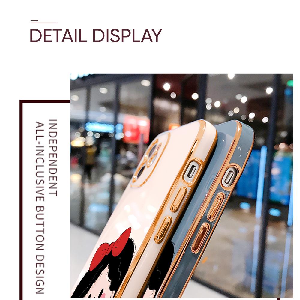 Colorful Printing Patterns Square Edge Pattern Casing Plated Phone Shell Luxury Plating Soft Phone Case for Huawei Honor Xiaomi Redmi