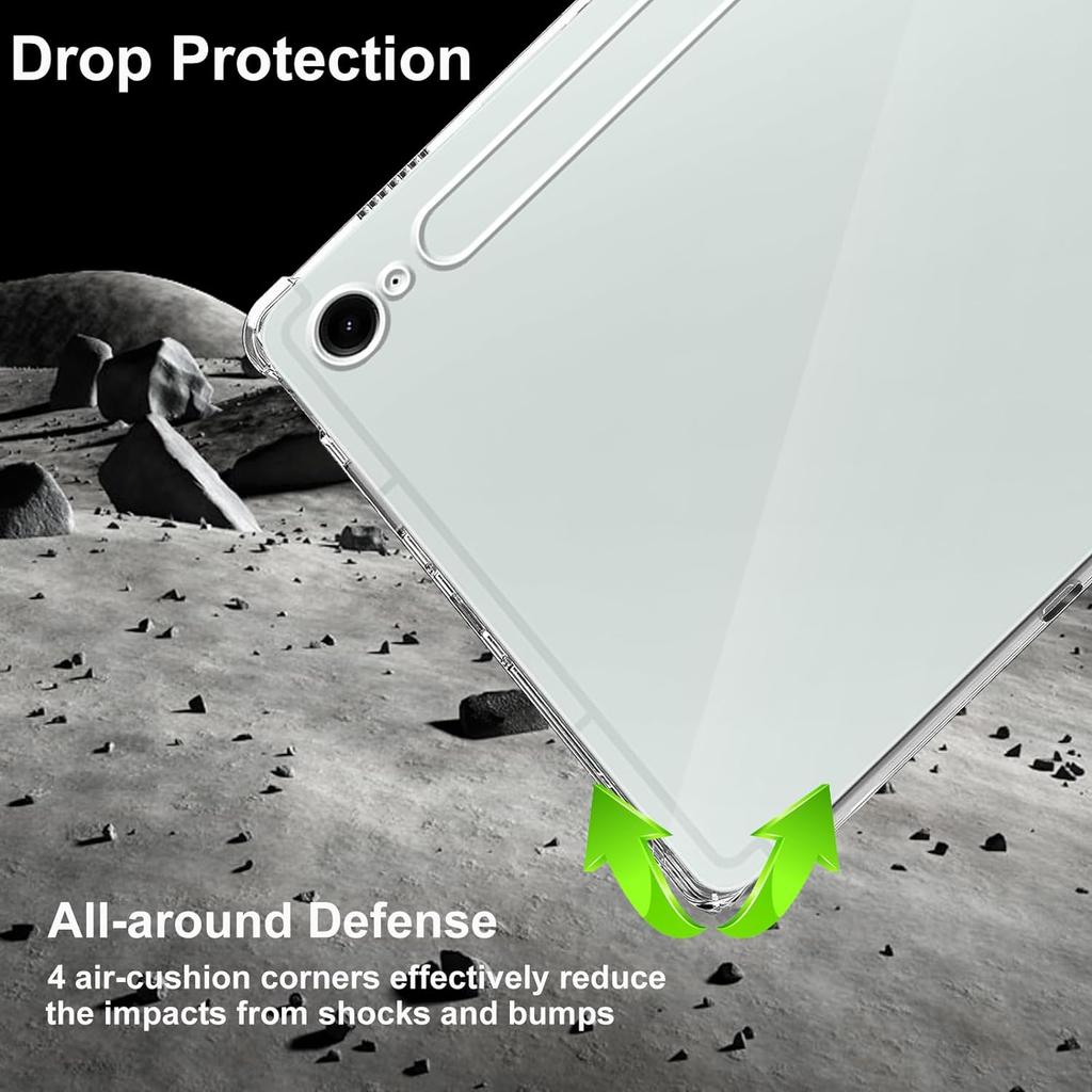 For Samsung Galaxy Tab S10 FE/Tab S10 FE/S9 FE Case Clear TPU Tablet Cover+2Pcs Tempered Glass Screen Protector