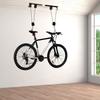 Bicycle Bike Lift Hoist Heavy Duty Ceiling Storage Hanger Pulley Rack Garage 60kg Load Bearing Black with Hooks
