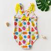 Fruit Print One-Piece Swimsuit for Girls, Ages 3-10